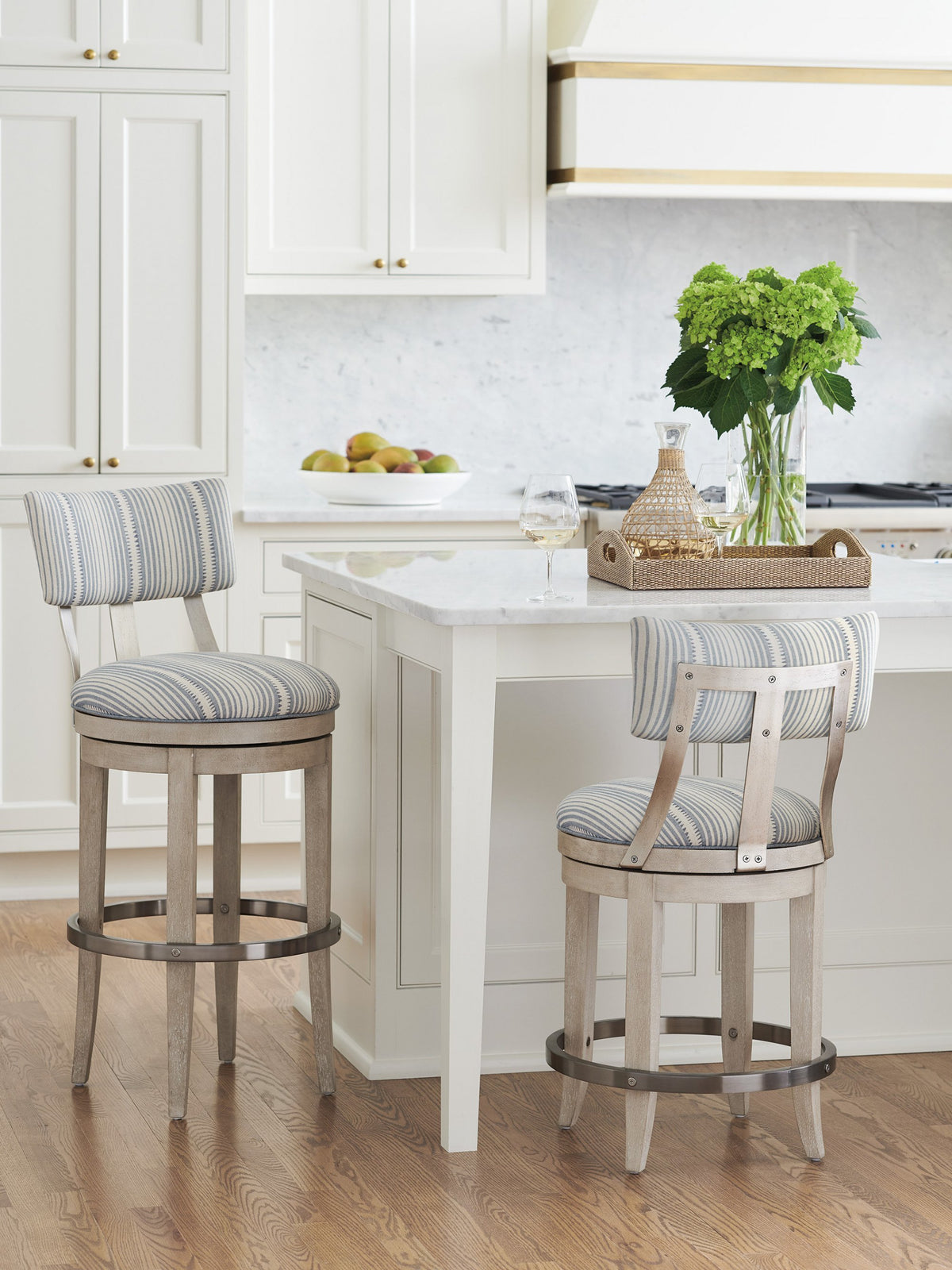 Barclay Butera Malibu Cliffside Swivel Upholstered Bar Stool Customizable
