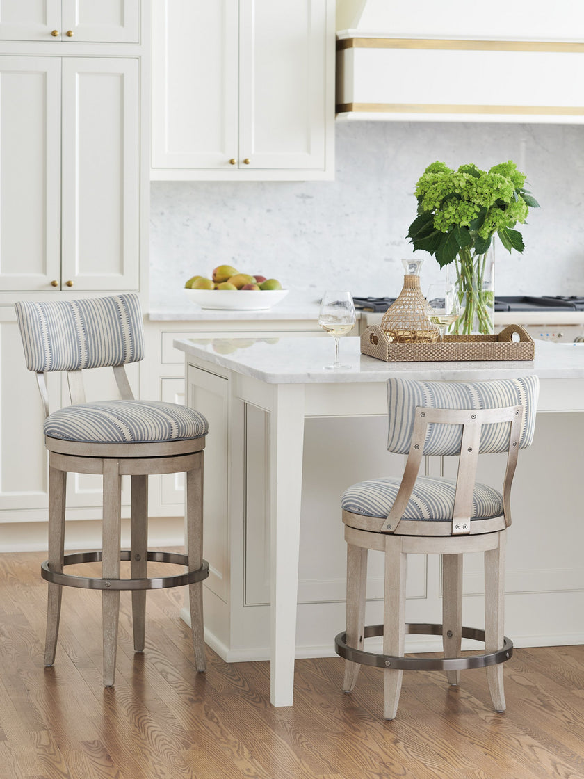 Barclay Butera Malibu Cliffside Swivel Upholstered Counter Stool Customizable