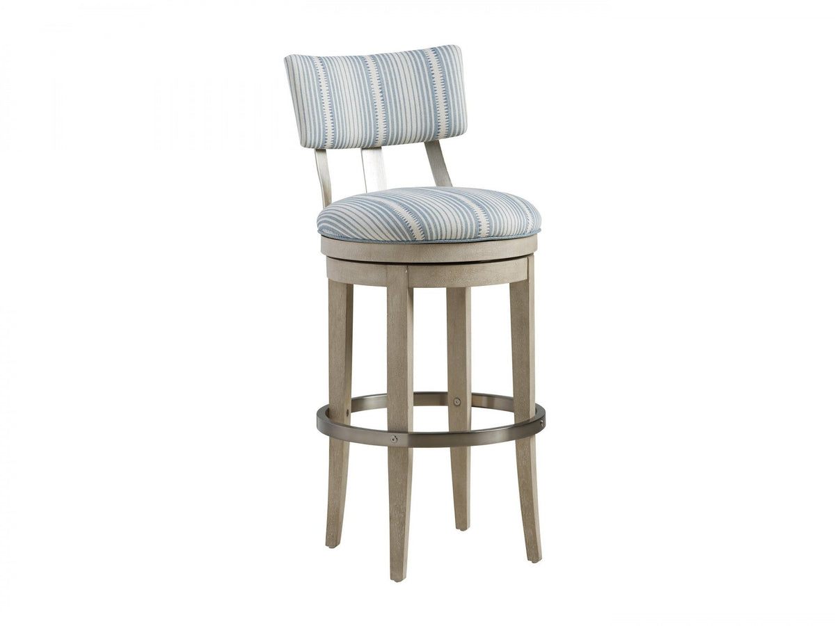 Barclay Butera Malibu Cliffside Swivel Upholstered Bar Stool Customizable