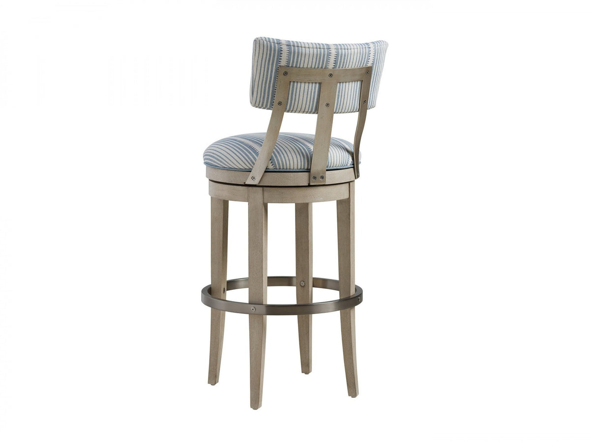 Barclay Butera Malibu Cliffside Swivel Upholstered Bar Stool Customizable