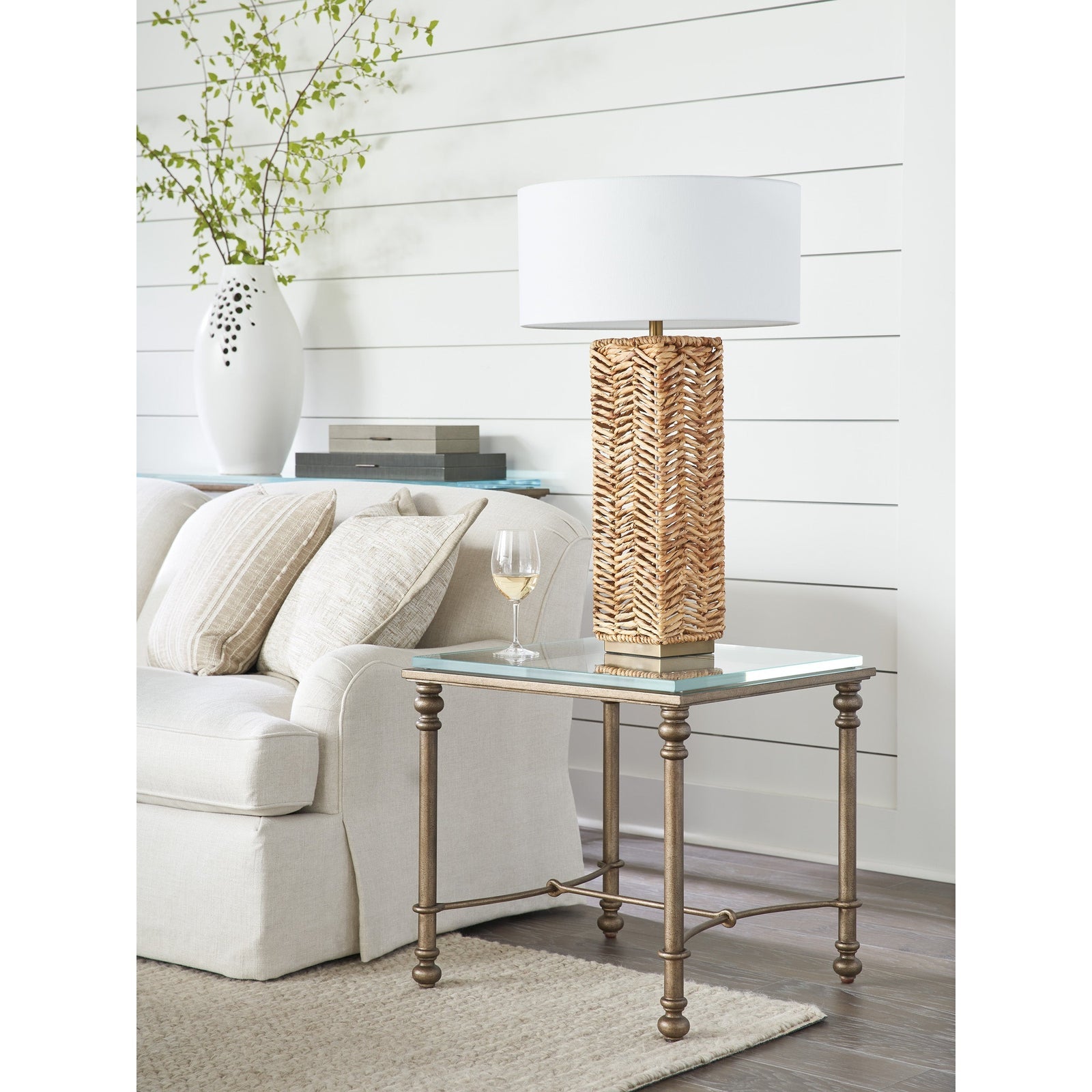 Barclay Butera Laguna Bluff Metal And Glass End Table