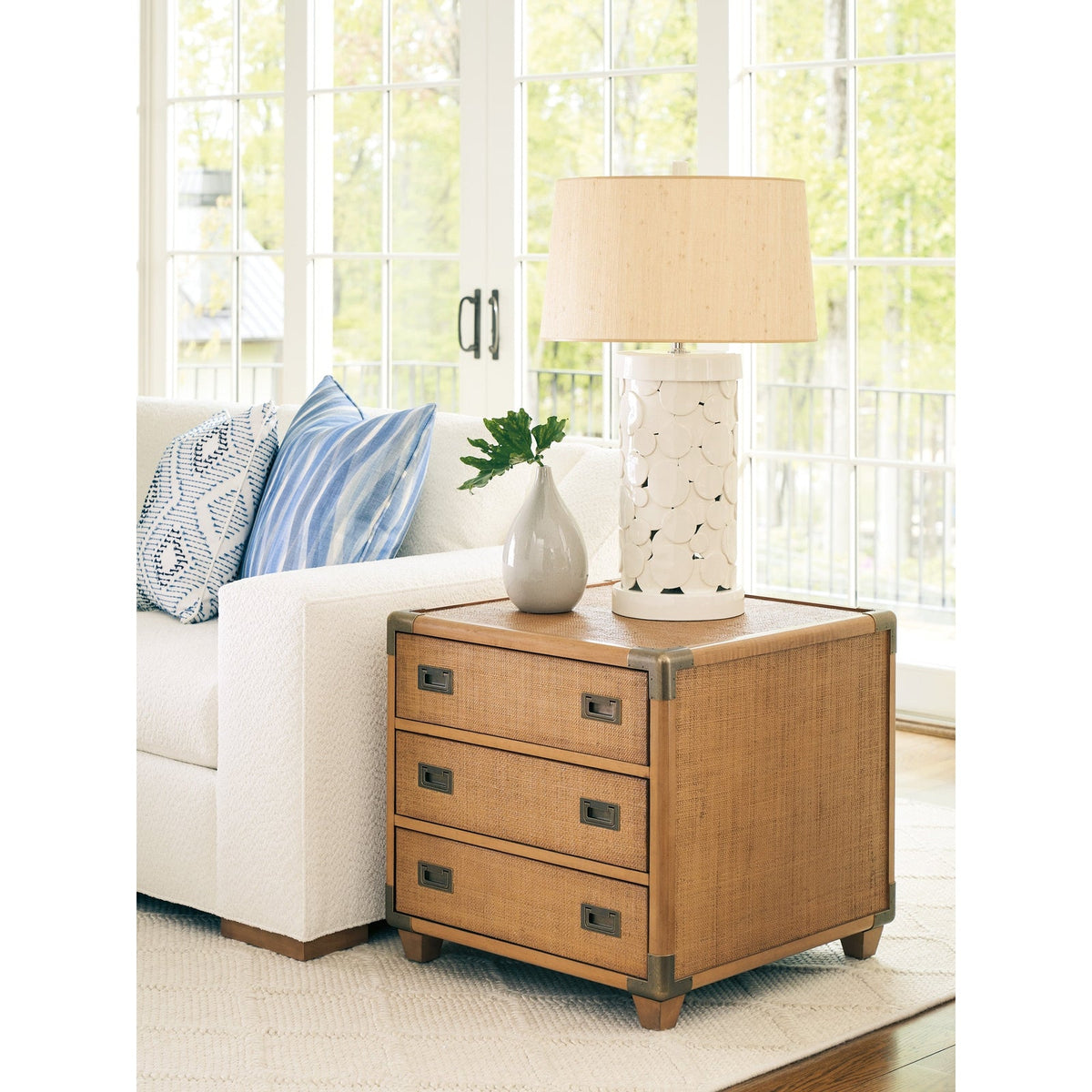 Barclay Butera Laguna Sapphire Woven Trunk End Table