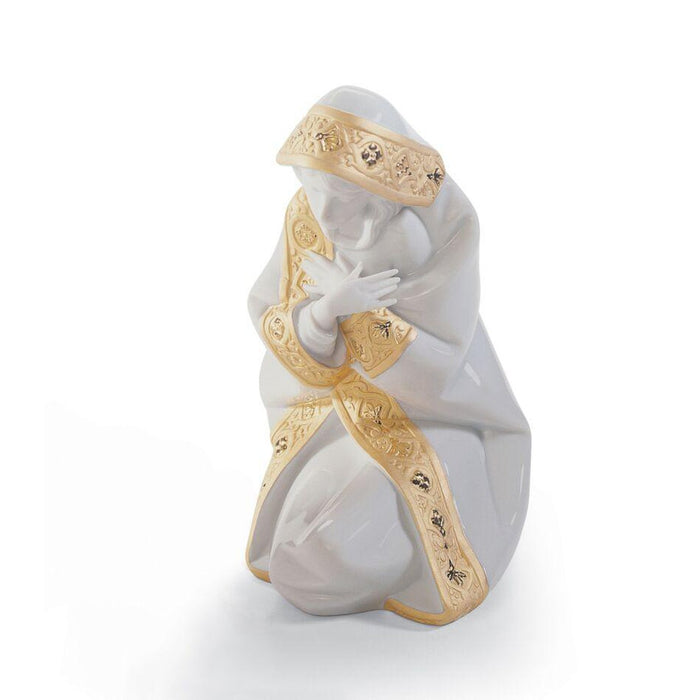 Lladro Mary Nativity Figurine Golden Lustre