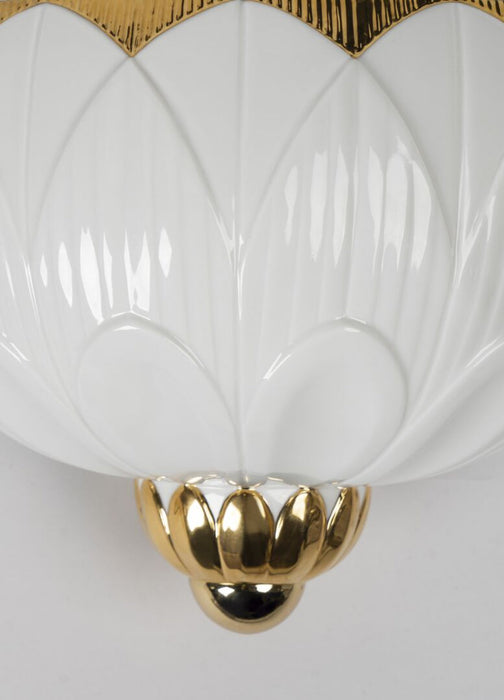 Lladro Ivy & Seed Wall Sconce White and Gold (US)