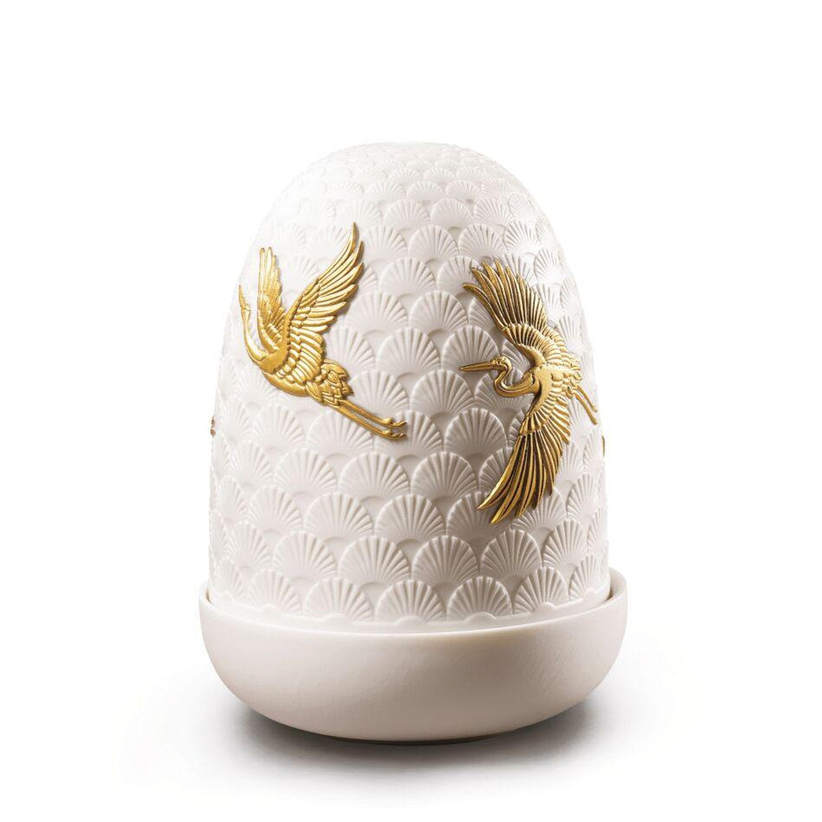 Lladro Cranes Dome Table Lamp