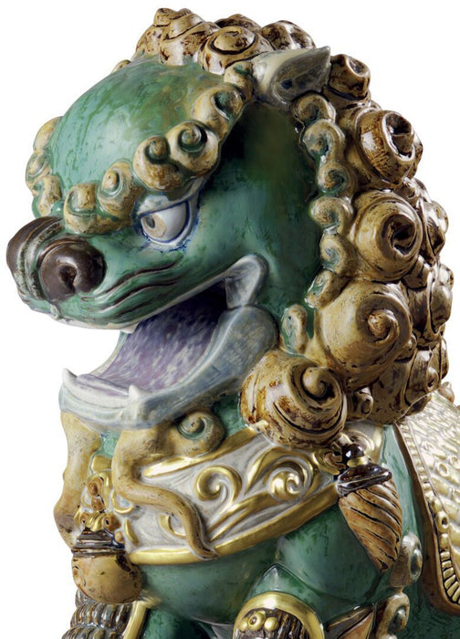 Lladro Oriental Lioness Sculpture Green Limited Edition