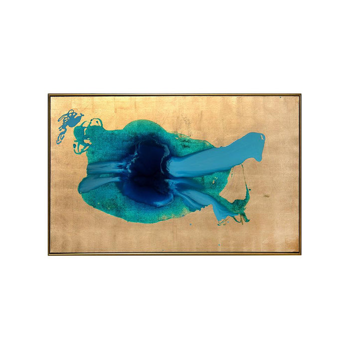 Sunpan Ink Spill - 60" x 40" - Gold Floater Frame  DSC