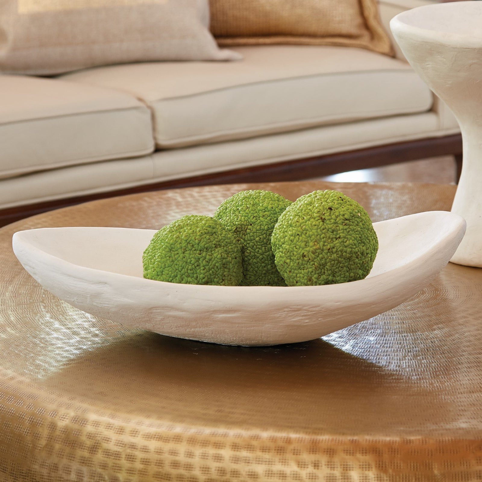 Global Views Modernist Low Bowl-White Plaster