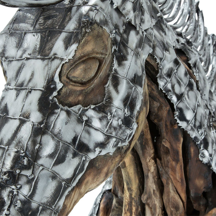 Michael Amini Trojan Horse w/Silver & Gold Metal Body Coat Straight Mane
