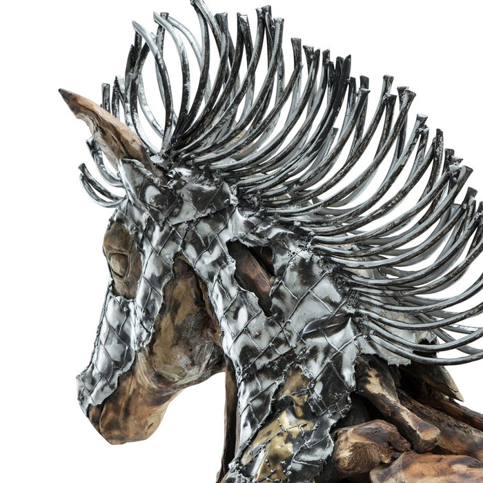 Michael Amini Trojan Horse w/Silver & Gold Metal Body Coat Straight Mane