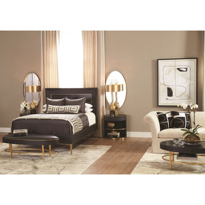 Global Views Black Ellipse Queen Bed