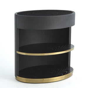 Global Views Ellipse Black Bedside Cabinet