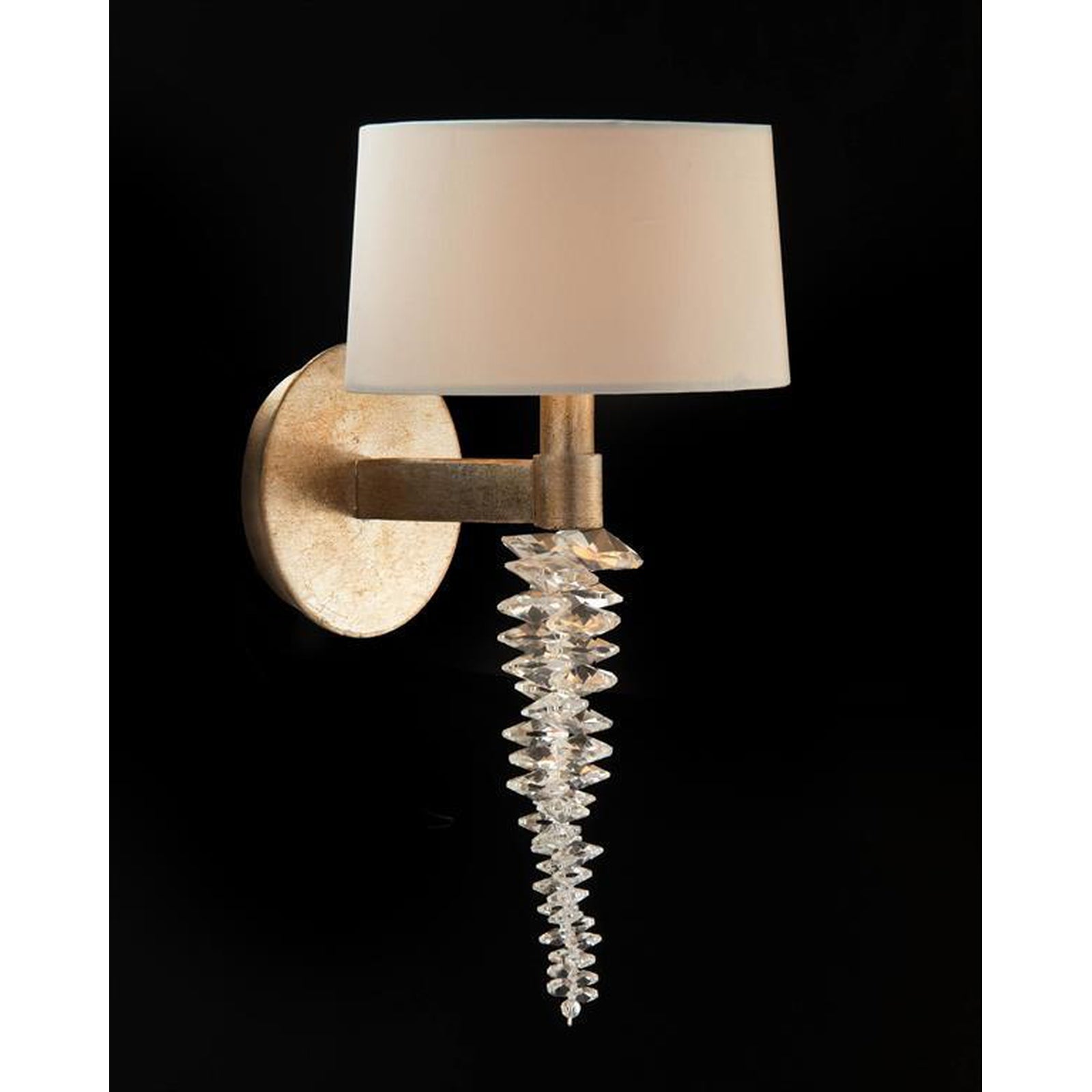 John Richard Cascading Crystal Waterfall One-Light Wall Sconce