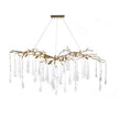 John Richard Brass and Glass Teardrop Nine-Light Chandelier