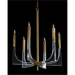 John Richard Acrylic and Brass Six-Light Chandelier