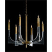 John Richard Acrylic and Brass Six-Light Chandelier