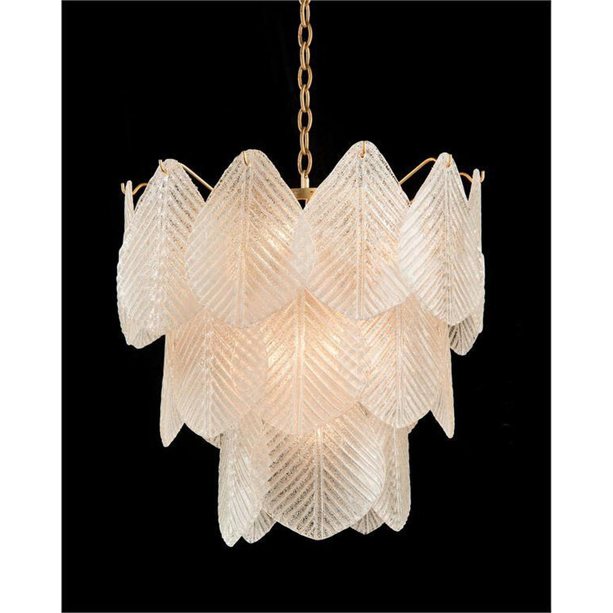 John Richard Frosted Glass Nine-Light Chandelier