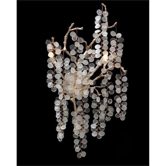 John Richard Shiro-Noda Two-Light Dramatic Glass Cluster Wall Sconce
