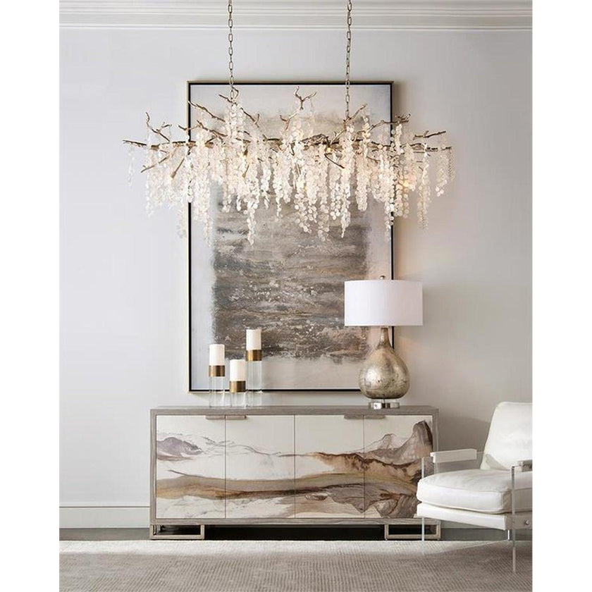 John Richard Shiro-Noda Fifteen-Light Glass Cluster Horizontal Chandelier