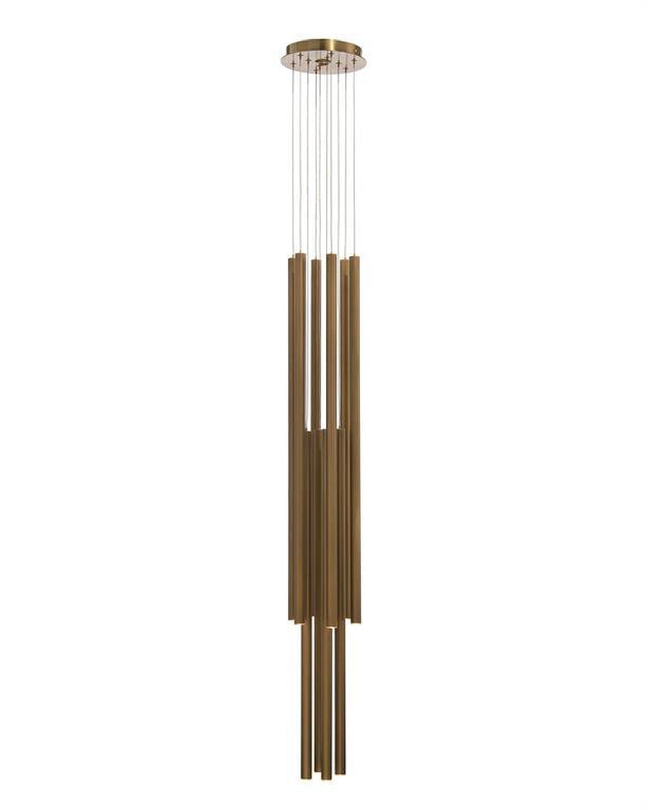 John Richard Hans Eleven-Droplight Brass Chandelier