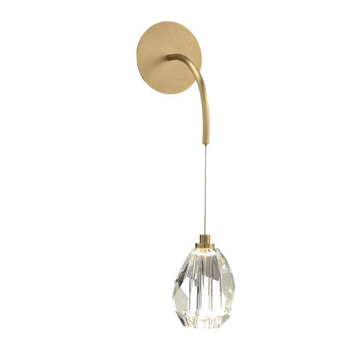 John Richard Faceted Cut Crystal Single Droplight Sconce