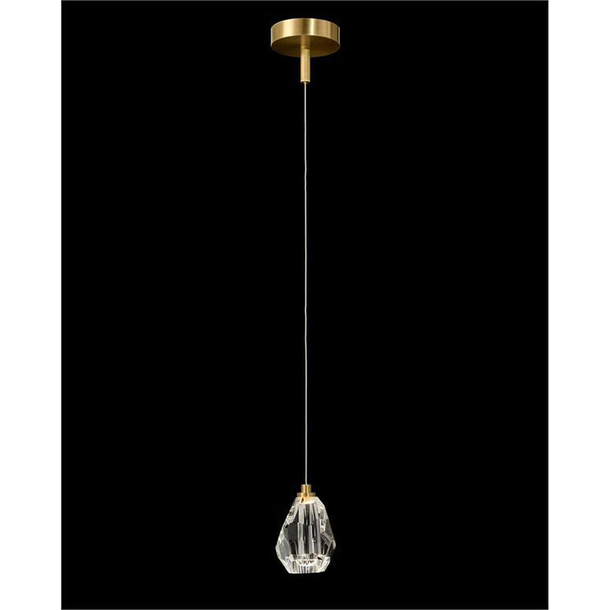 John Richard Faceted Chunk Crystal Single Droplight