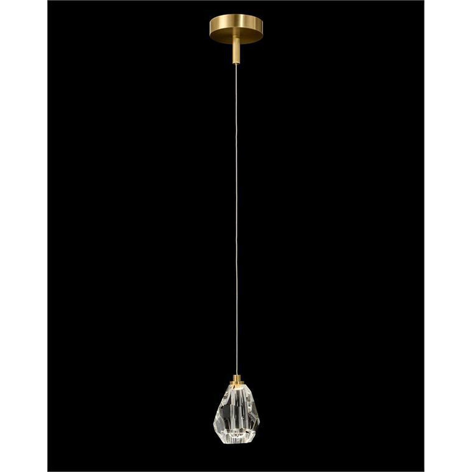 John Richard Faceted Chunk Crystal Single Droplight
