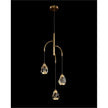 John Richard Faceted Chunk Crystal Three-Light Chandelier
