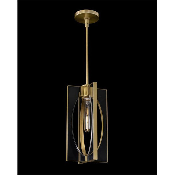 John Richard Genesis: Acrylic and Antique Brass Single Droplight