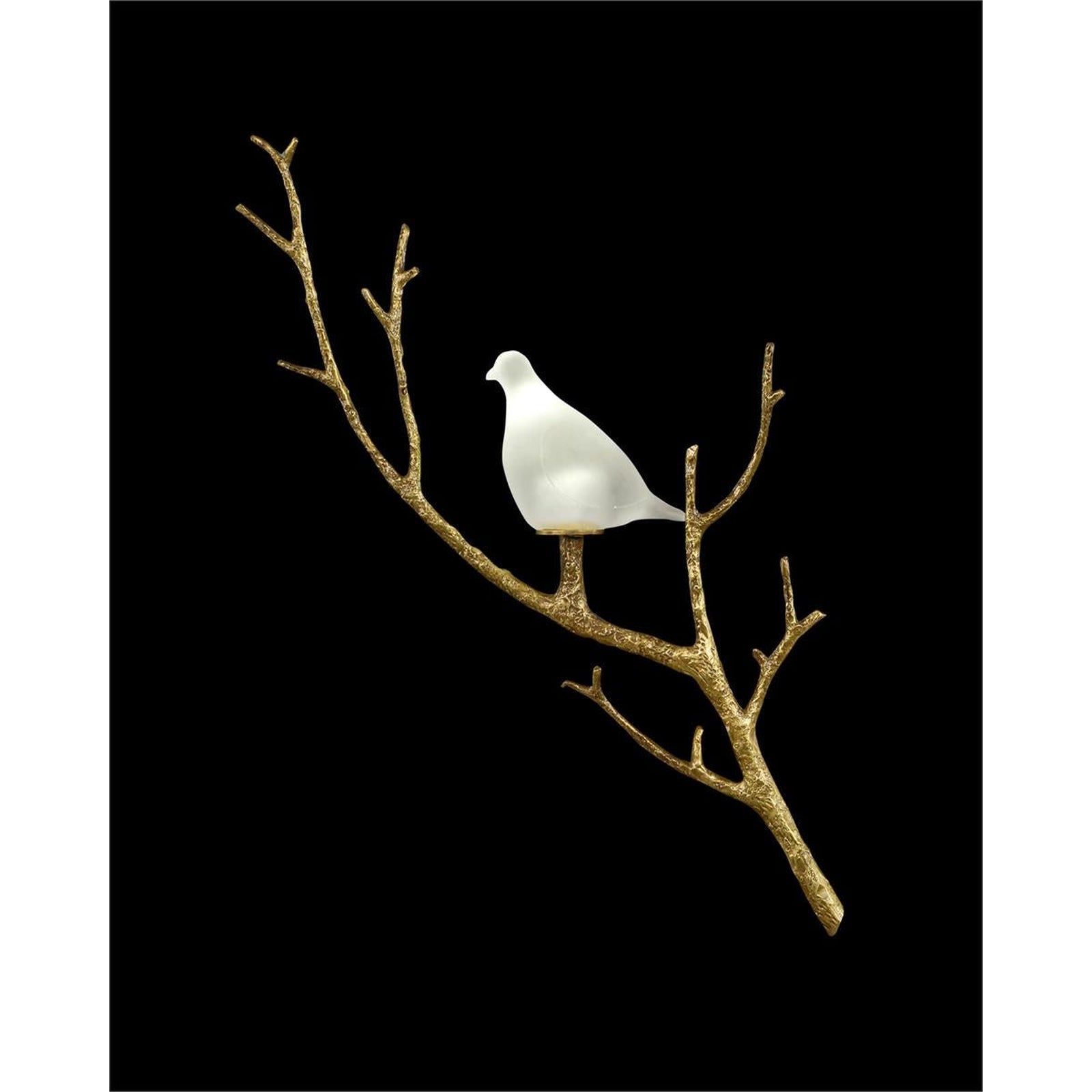 John Richard White Lazurite Dove And Brass Wall Sconce I