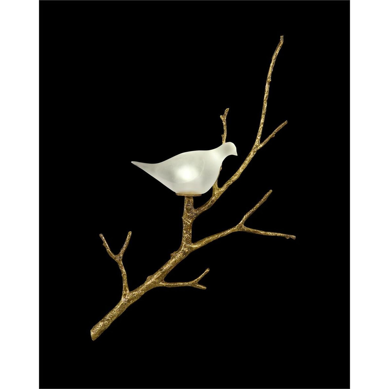 John Richard White Lazurite Dove And Brass Wall Sconce II