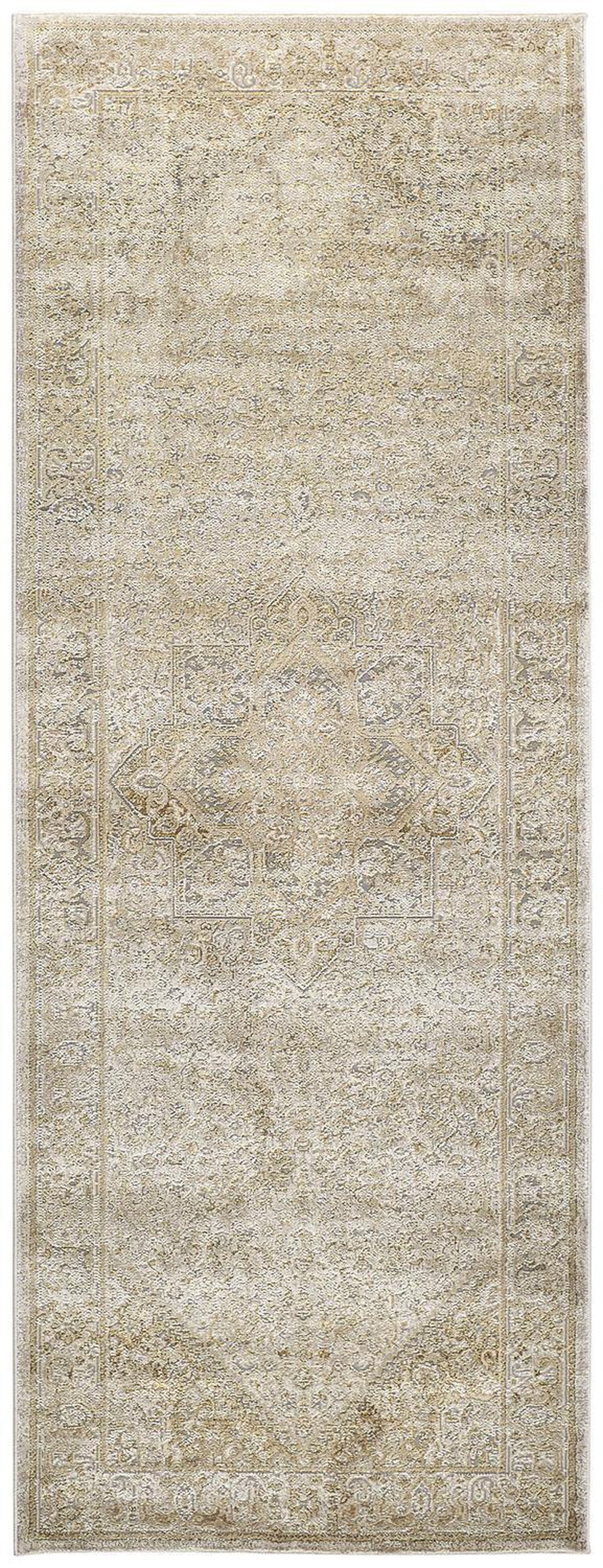 Feizy Aura 3734F Rug in Brown / Gold