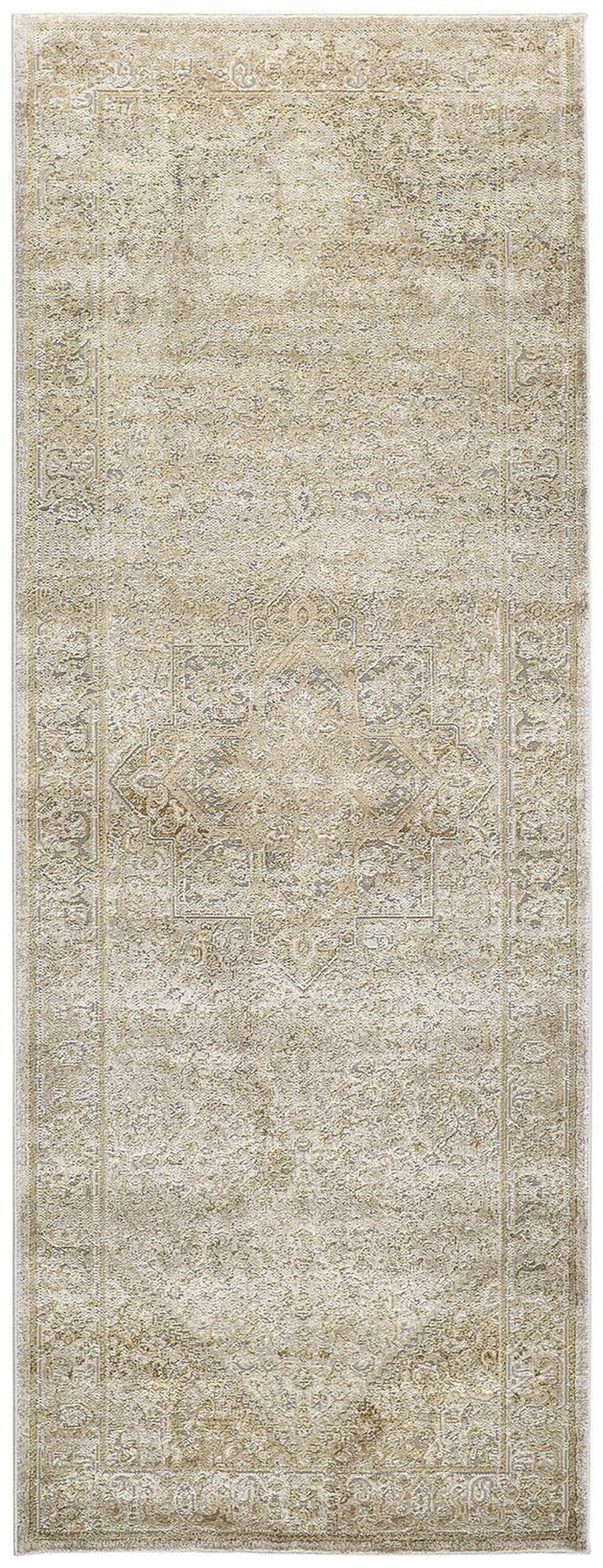 Feizy Aura 3734F Rug in Brown / Gold