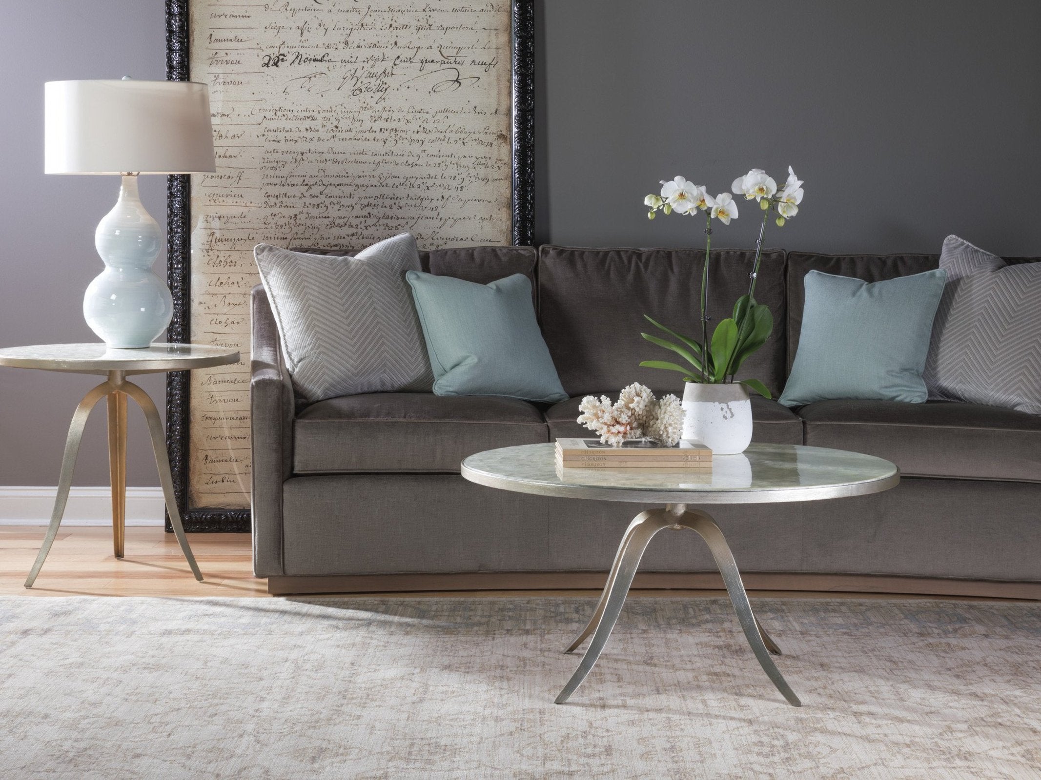 Artistica Home Capiz Round End Table