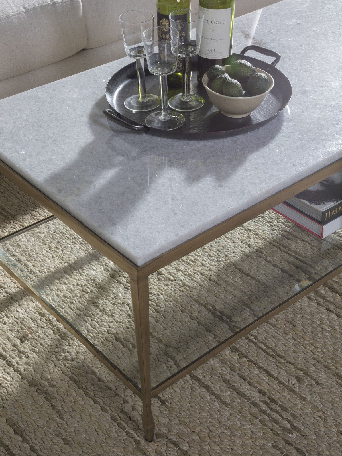 Artistica Home Sashay Gold Rectangular Cocktail Table