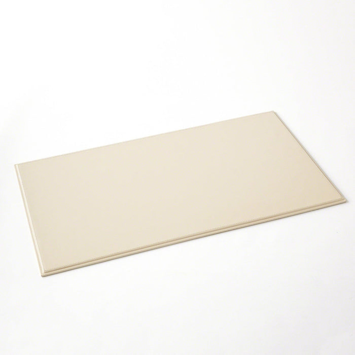 Global Views Refined Leather Desk Blotter-Ivory