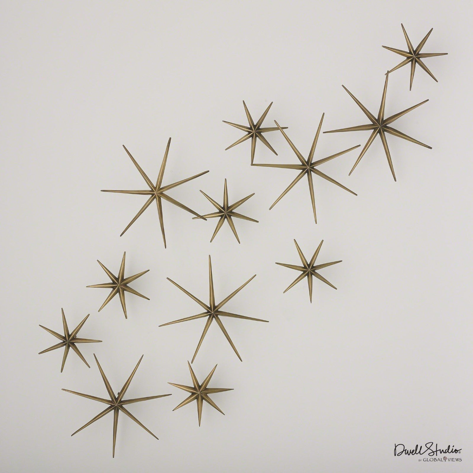 Global Views Etoile Wall Decor-Brass-Set of 12