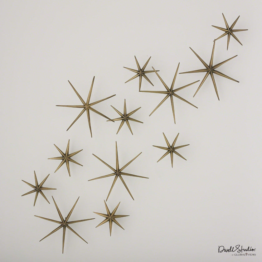 Global Views Brass Etoile Wall Decor Set of 12