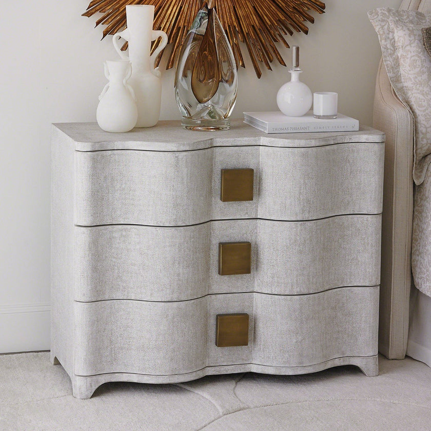 Global Views Toile White Linen Chest