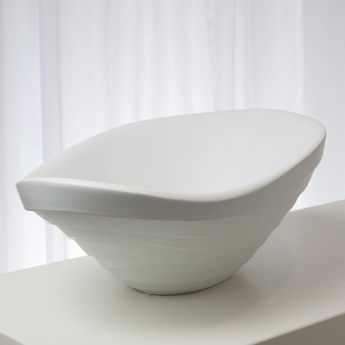 Global Views Matte White Terrace Bowl