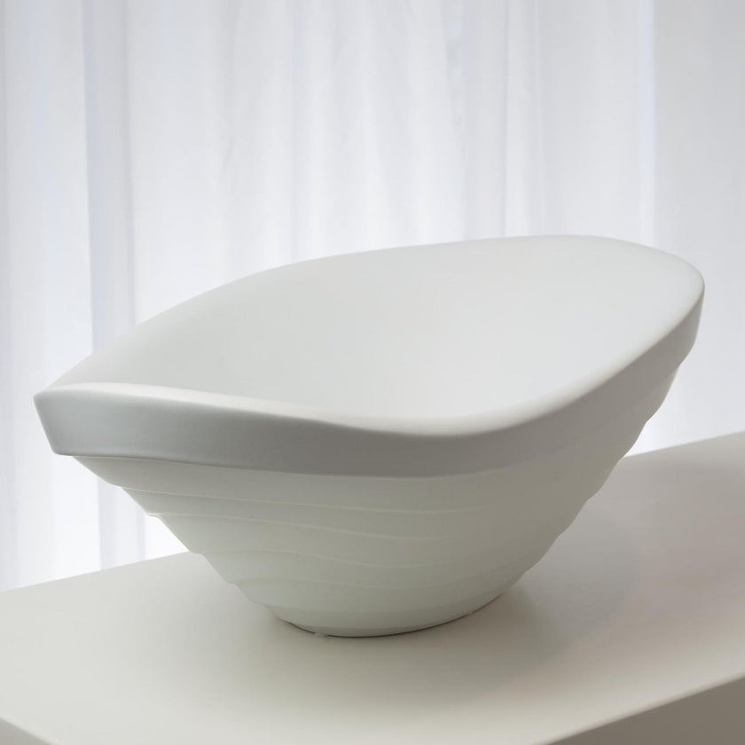 Global Views Matte White Terrace Bowl