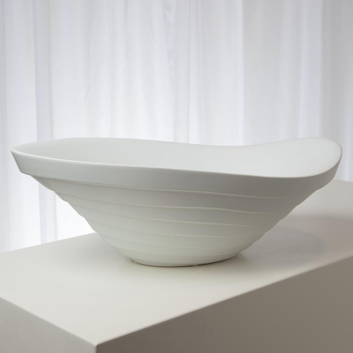 Global Views Matte White Terrace Bowl