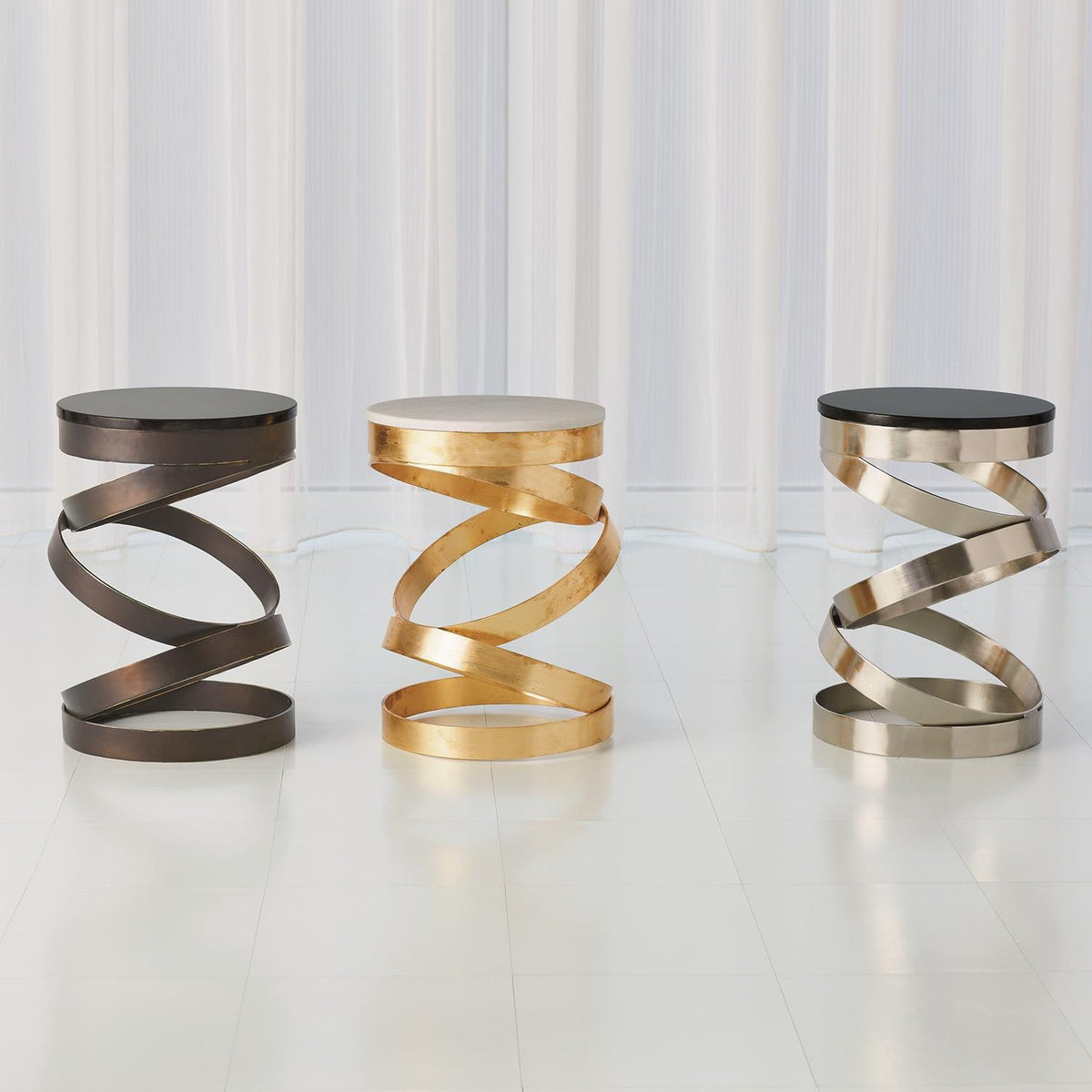 Global Views Nickel Spiral Table