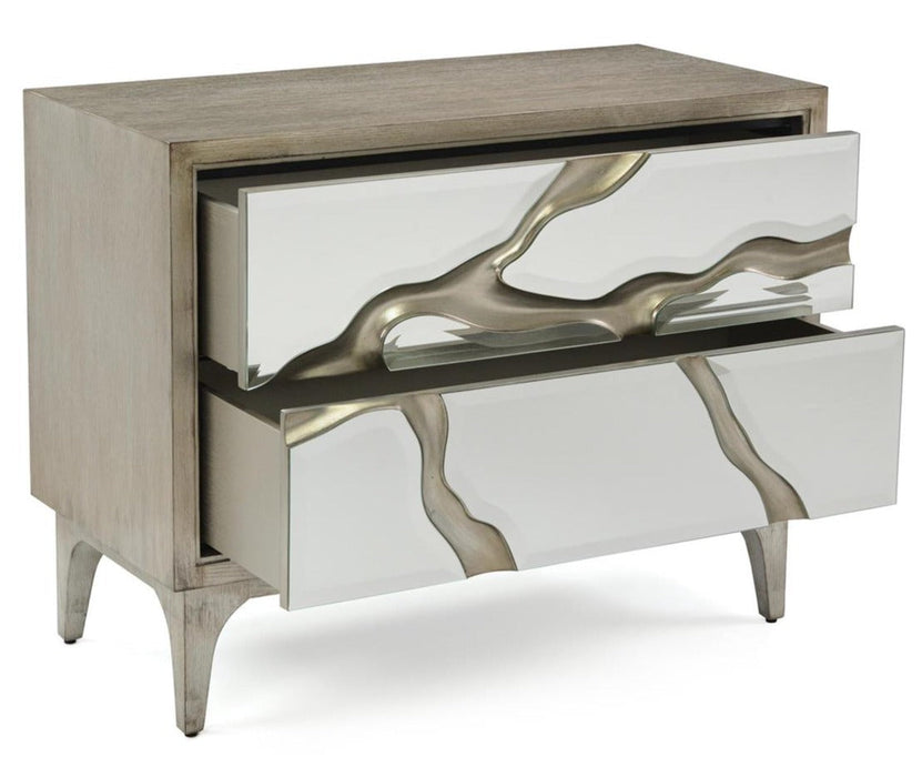 John Richard Revne Silver Night Table