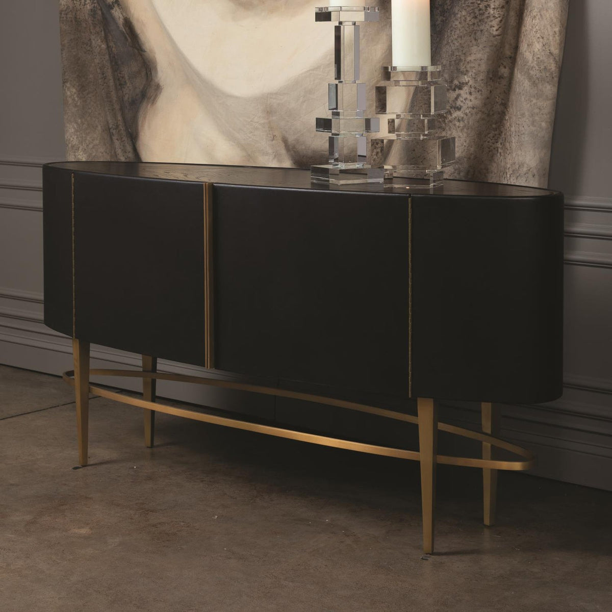 Global Views Ellipse Ebony Sideboard