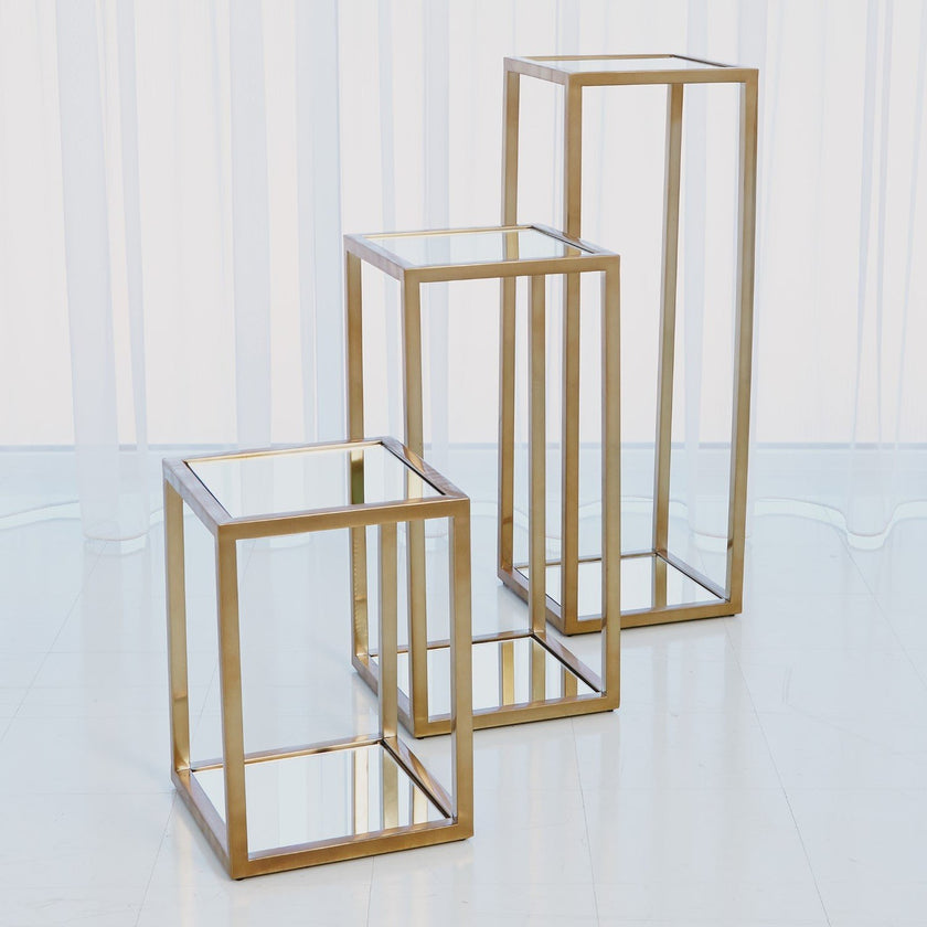 Global Views Brass Escher Pedestal Planter
