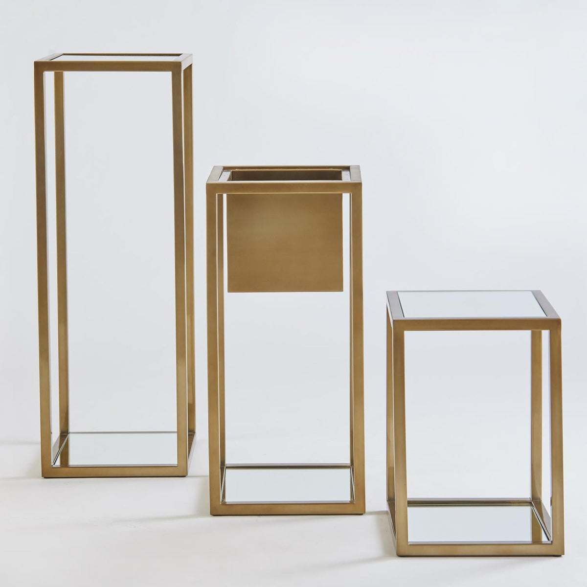 Global Views Brass Escher Pedestal Planter