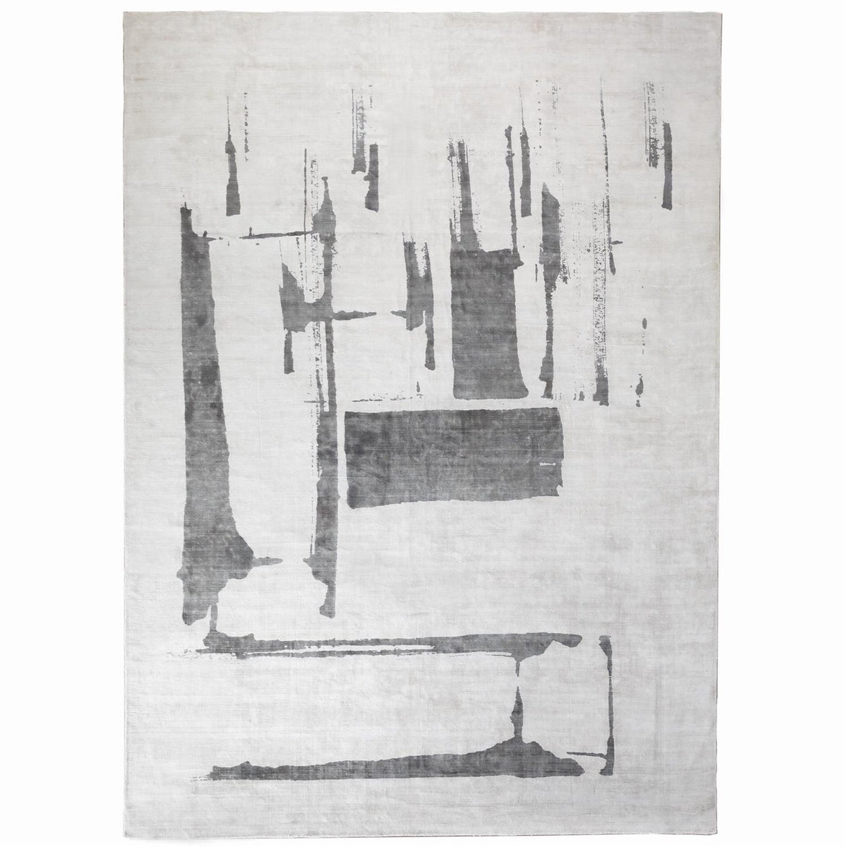 Citizen Artist for Global Views Cream Charcoal Edifice Rug