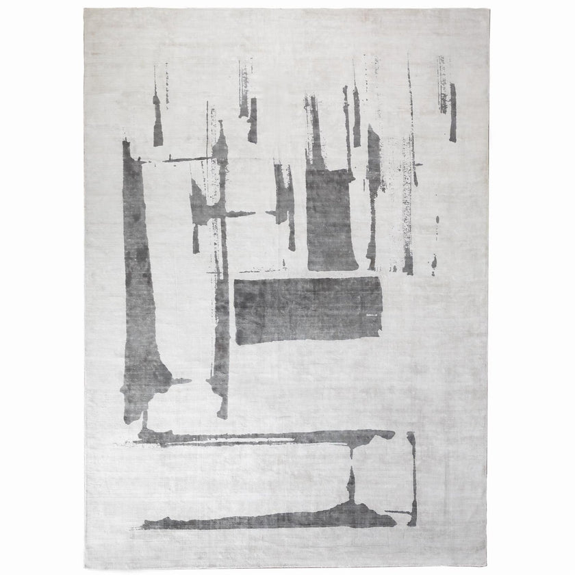 Citizen Artist for Global Views Cream Charcoal Edifice Rug
