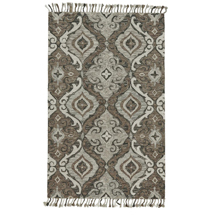 Feizy Abelia 8676F Rug in Ivory/Gray